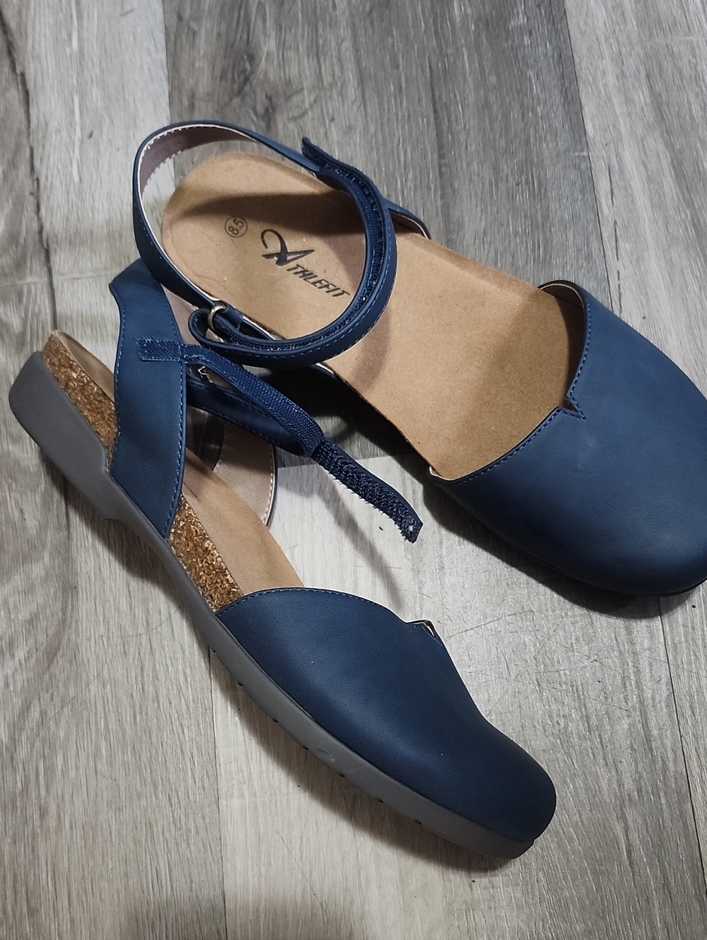 artis Navy Closed-Toe Slingback Comfort Mules